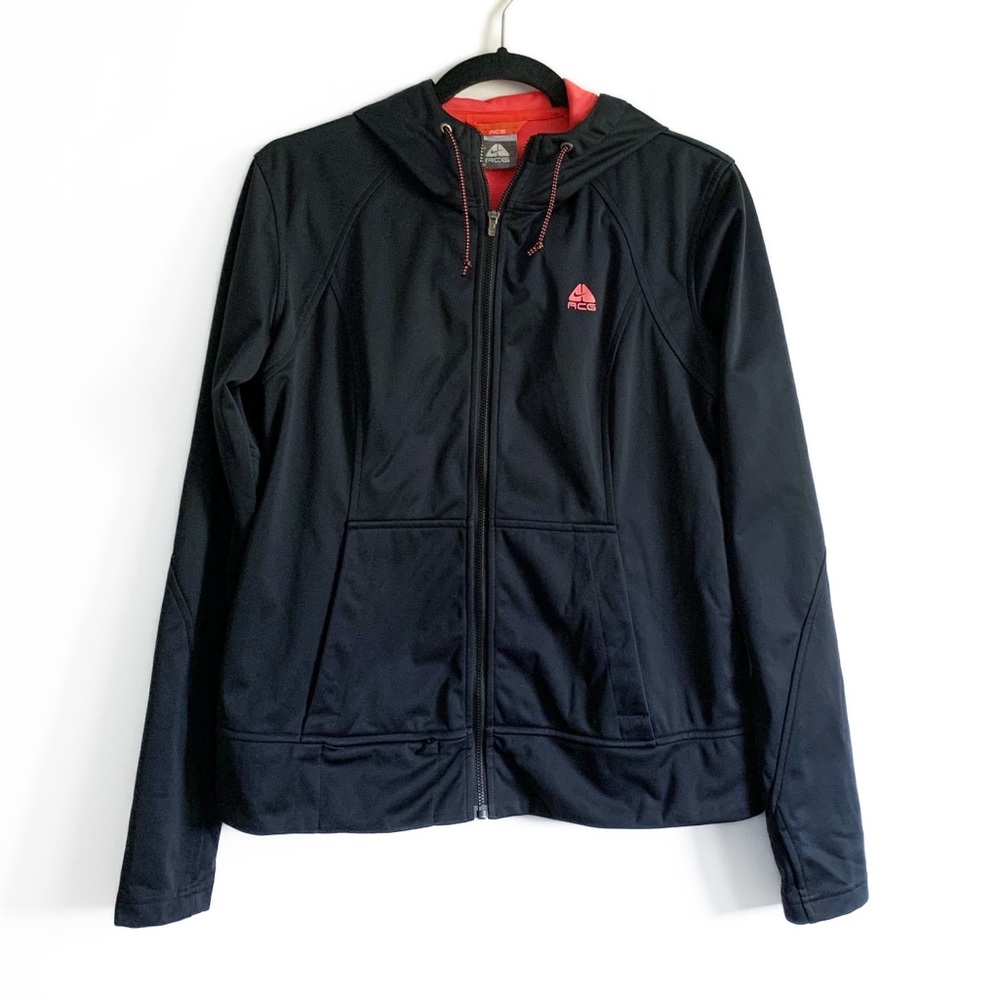 Nike ACG Full Zip Hooded Women’s Jacket Black Red Small